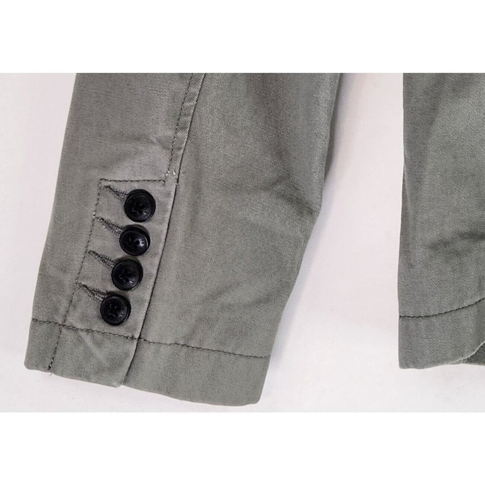 Kenneth Cole Jacket Womens Green Distressed Cargo Y2K Casualcore Button Up - Picture 12 of 14